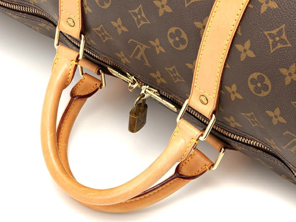 Louis Vuitton Boston Keepall Monogram Travel Bag Brown